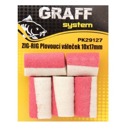 Graff Zig-Rig Plovoucí váleček 10x17mm Bílá/Červená 5ks
