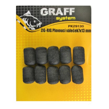 Graff Zig-Rig Plovoucí váleček 7x13mm Černá 10ks