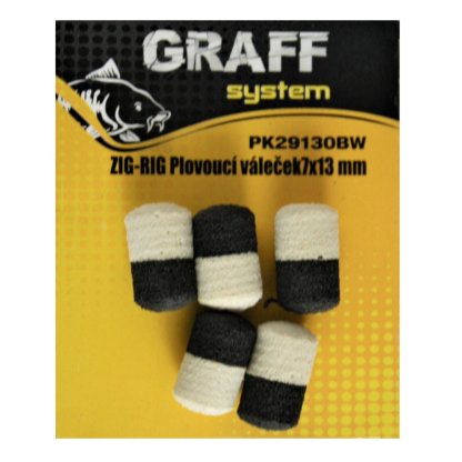 Graff Zig-Rig Plovoucí váleček 7x13mm Černá/Bílá 5ks