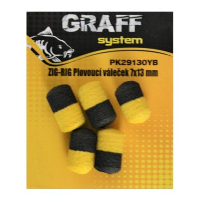 Graff Zig-Rig Plovoucí váleček 7x13mm Žlutá/Černá 5ks