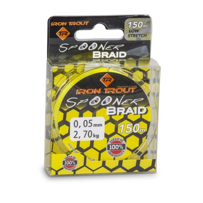 Iron Trout šňůra Spooner Braid 150 m, 0,04 mm, žlutá