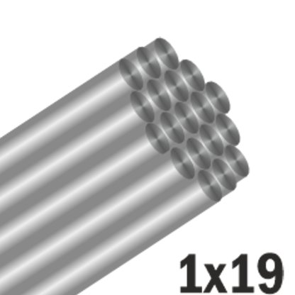 Mistrall ocelové lanko s trojháčkem 1x19 18kg hnědé 12,5cm 2ks