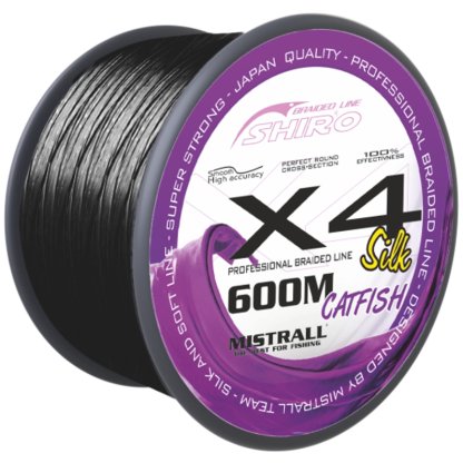 Mistrall šňůra X4 Black catfish 0,40mm 600m černá