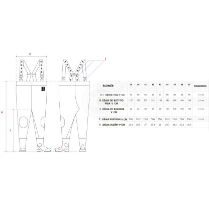 PROS Brodící kalhoty Standard SB01 47