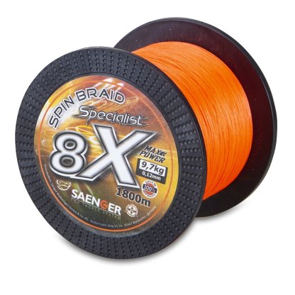 Saenger šňůra 8 X Specialist Spin Braid 1800 m 0,12 mm oranžová