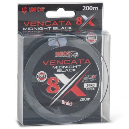 Uni Cat šňůra Vencata Midnight Black 8X 200m 0,60mm 57kg