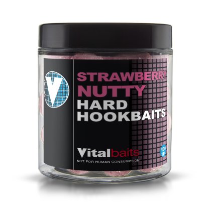 Vitalbaits Boilies Hard Hook Baits Strawberry Nutty 100g 18mm