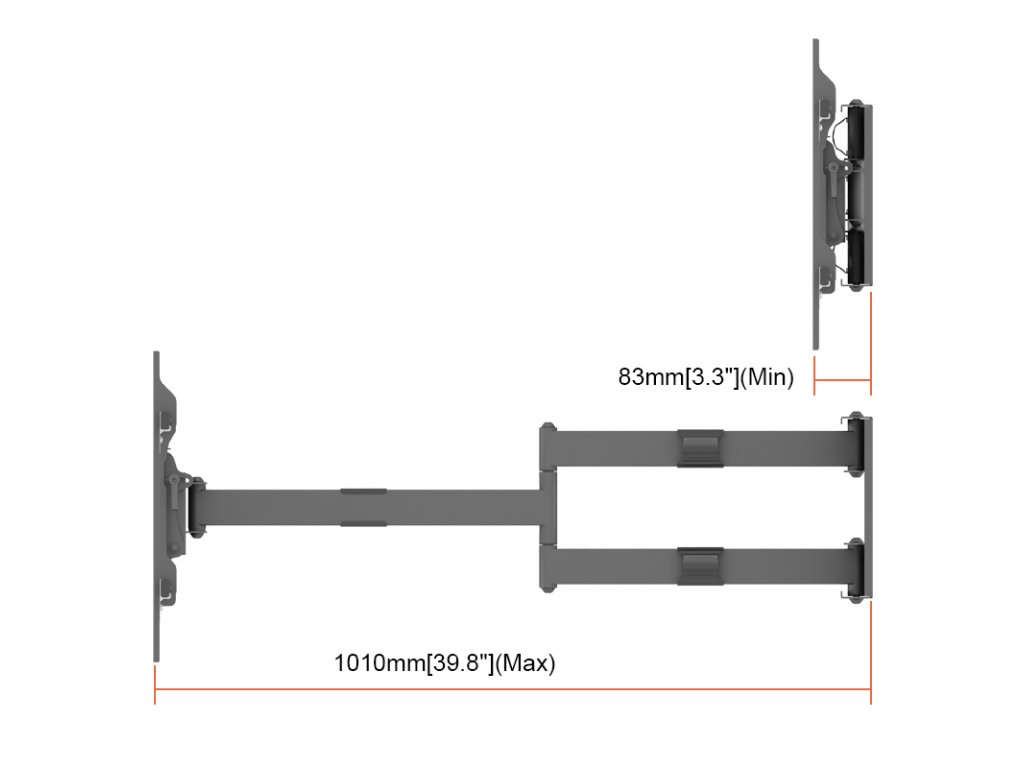 502ML Nástěnný držák s extra dlouhým ramenem na TV 42–80'' nosnost 40 kg