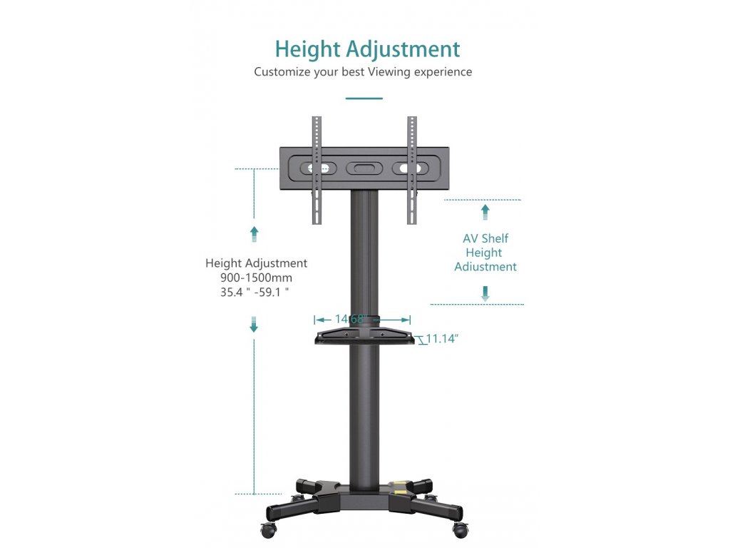 AF70B Mobilný TV stojan 32"-65" nosnosť 30 kg