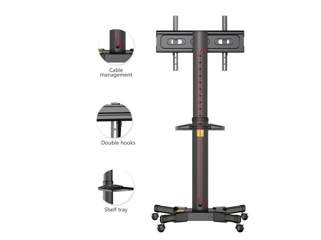 AF70B Mobilný TV stojan 32"-65" nosnosť 30 kg