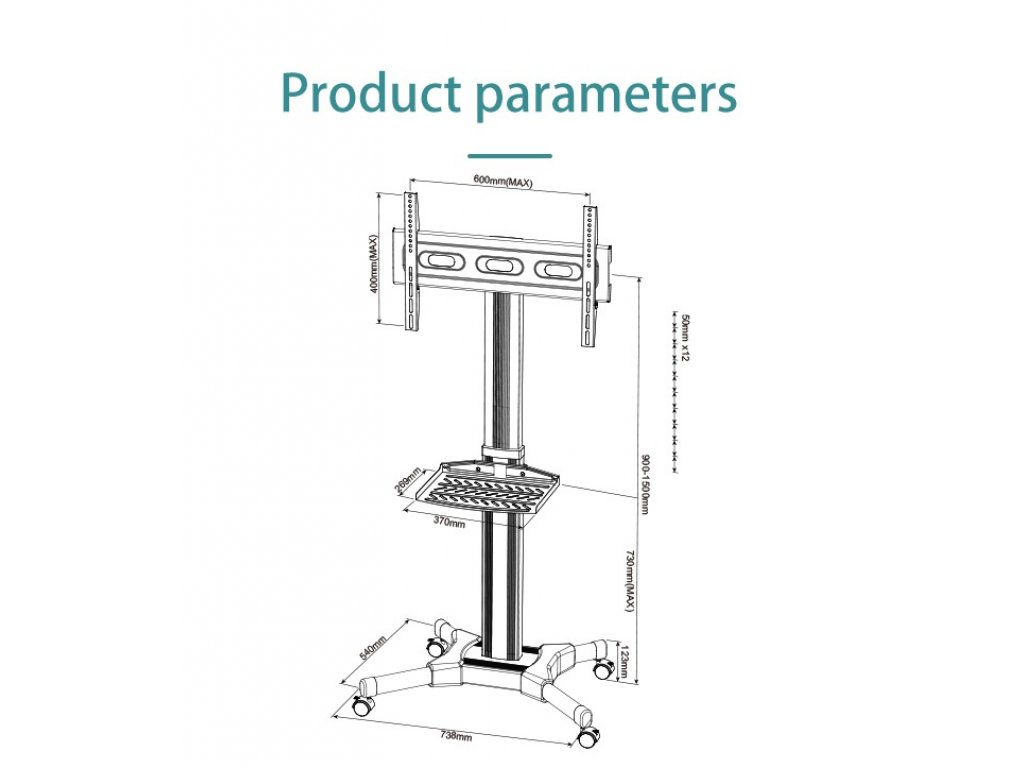 AF70B Mobilno TV stojalo 32"-65" nosilnost 30 kg