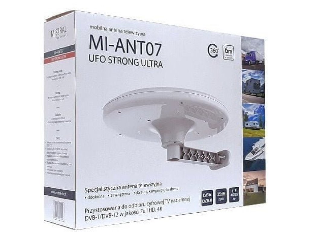 Antenă MISTRAL MI-ANT07 albă pentru rulote