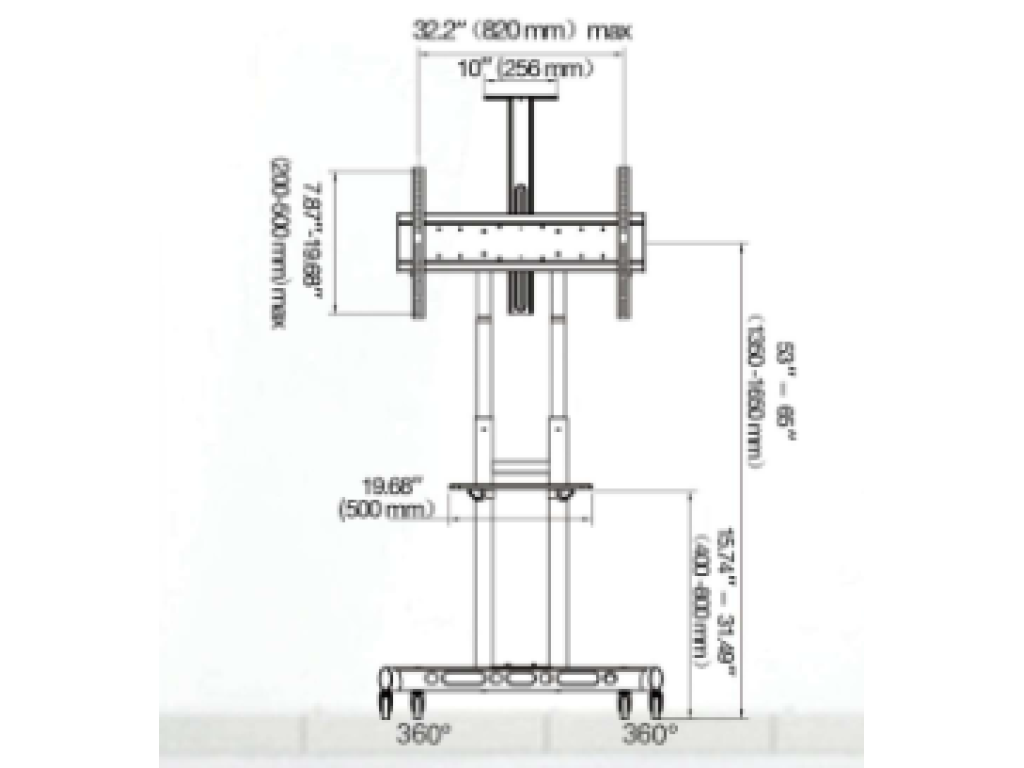 AVA1800-70 Prezentační stojan 55''–90'' nosnost 90,9 kg