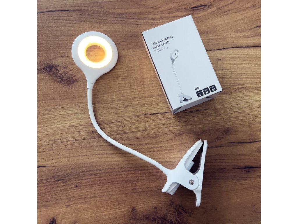 Lampă de lectură cu LED fără fir cu clip + cablu micro USB negru
