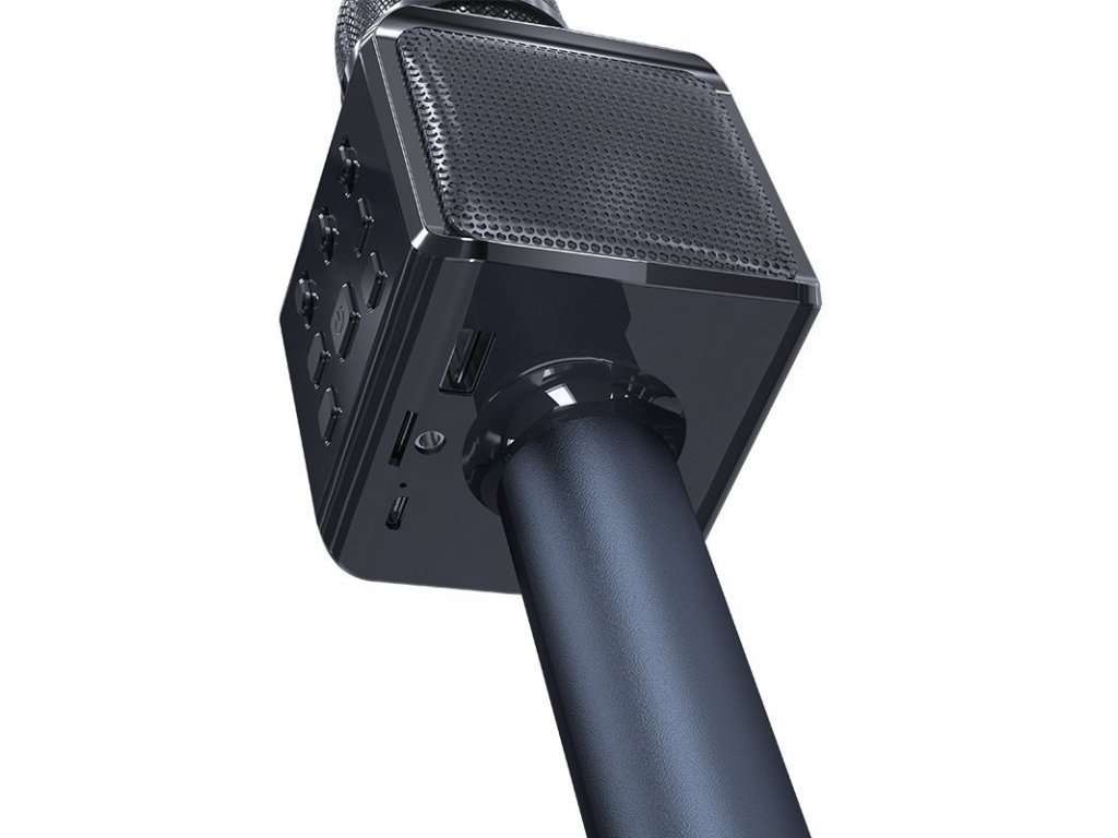 Dudao Microfon Karaoke fără fir / difuzor Bluetooth / suport pentru telefon negru (Y16 negru)