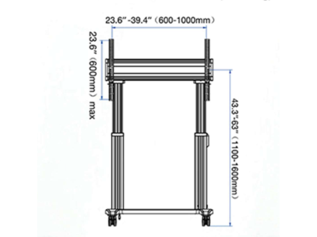 D350 Mobilní TV stojan 75''–100'' nosnost 136,4 kg