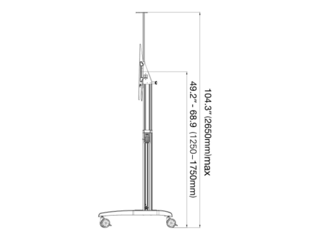 D450 Interaktivní mobilní stojan 75''–120'' nosnost 136,4 kg