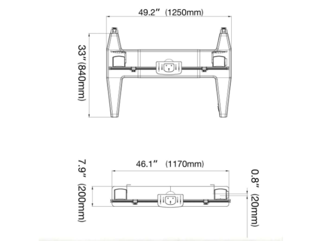 D450 Interaktivní mobilní stojan 75''–120'' nosnost 136,4 kg