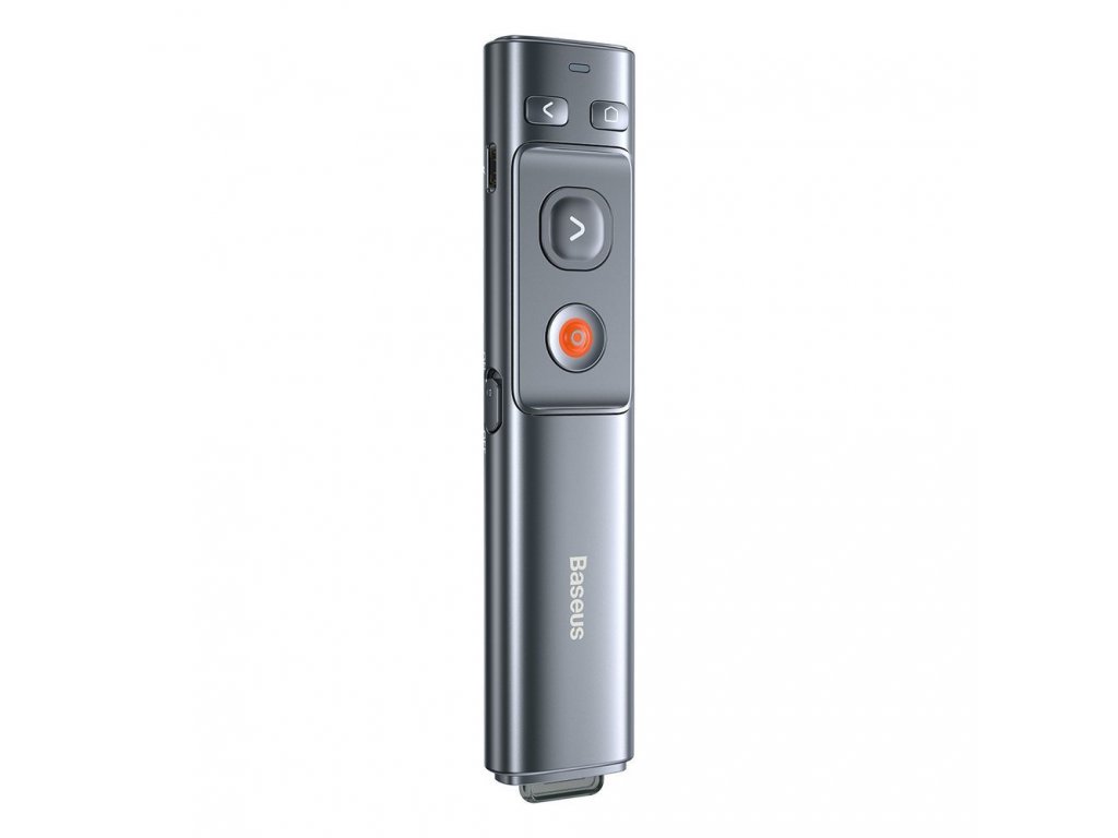 Baseus Orange Dot Laser Pointer Telecomandă pentru prezentare PC cu baterie încorporată în gri (WKCD000013)
