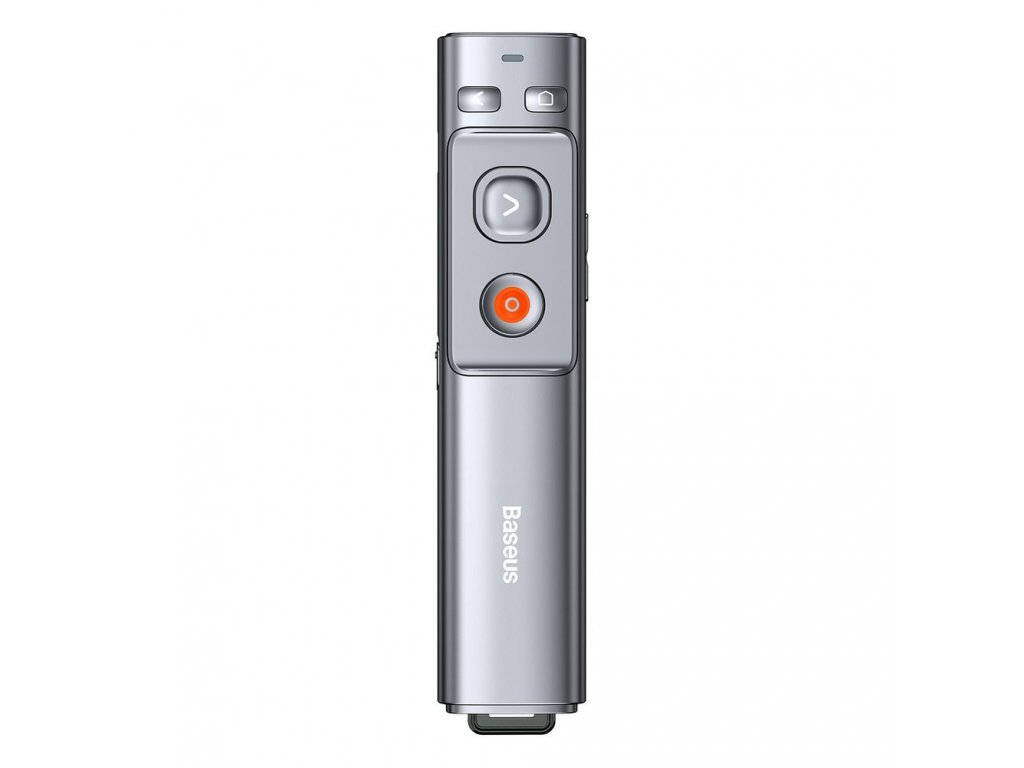 Baseus Wskaźnik laserowy z pomarańczową kropką do prezentacji na PC z wbudowaną baterią w kolorze szarym (WKCD000013)