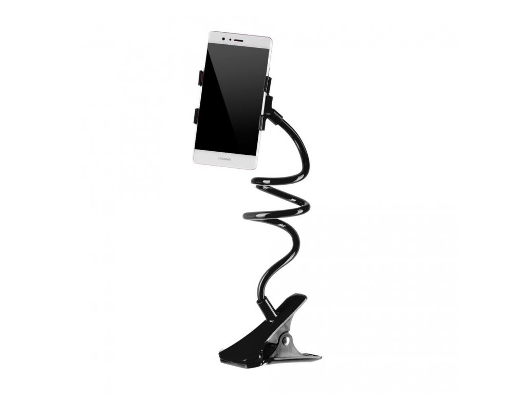 Dlouhý elastický držák s klipem na telefon černý