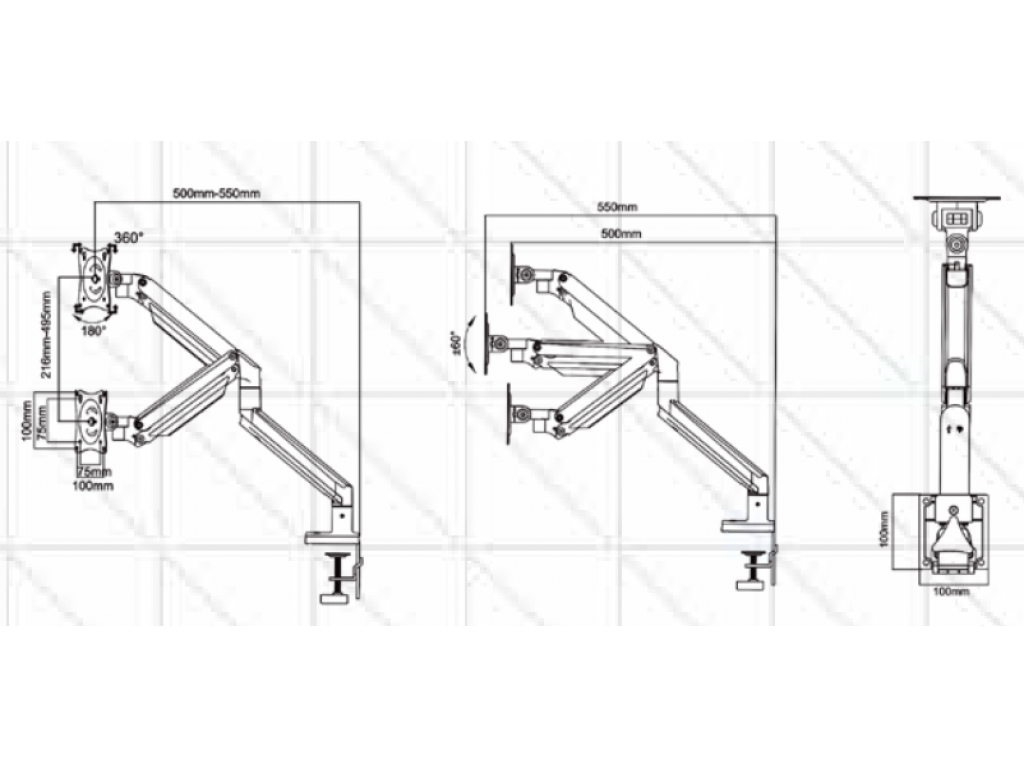 DS150 Nastavljivo držalo za monitor 17-35" 10 kg črno