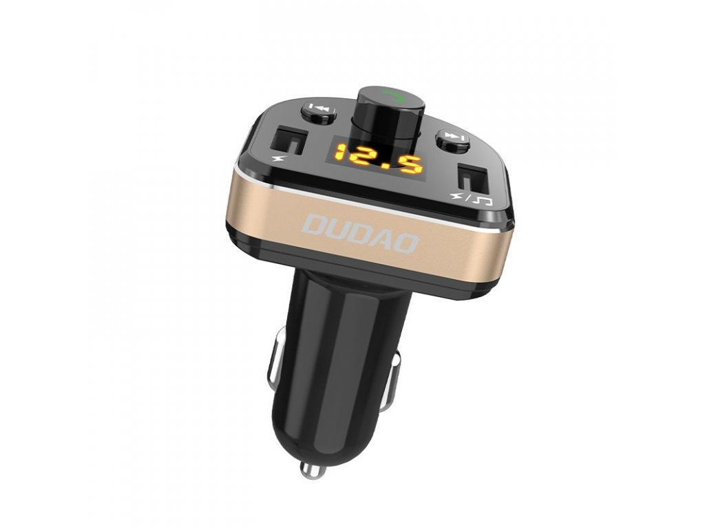 Dudao FM Transmitter Bluetooth nabíječka do auta MP3 3.1 A 2x USB černá (R2Pro černá)