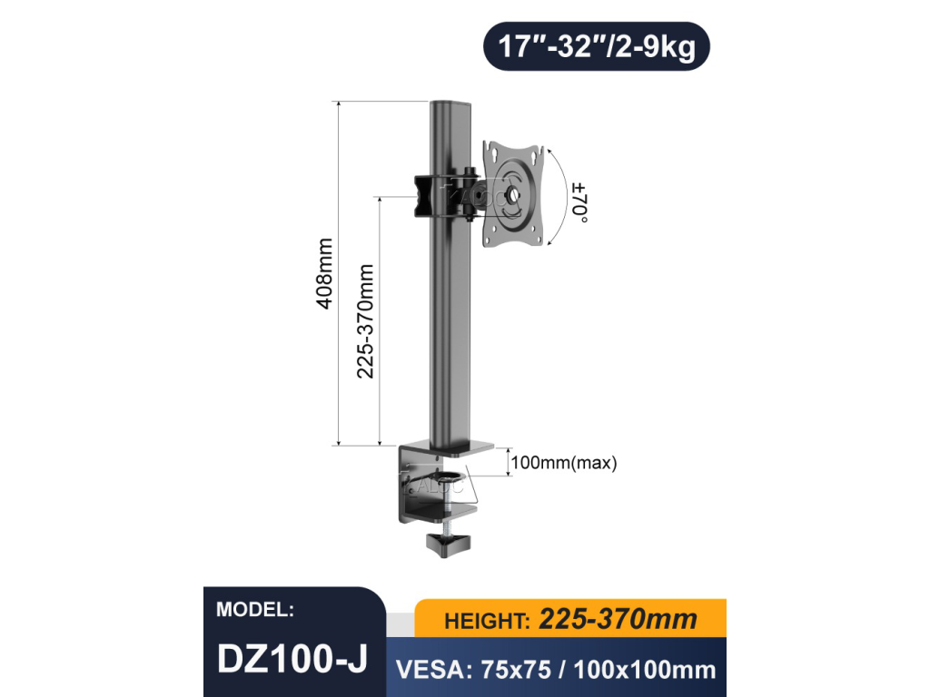 DZ100-J Držák monitoru 17" až 32" nosnost 9 kg