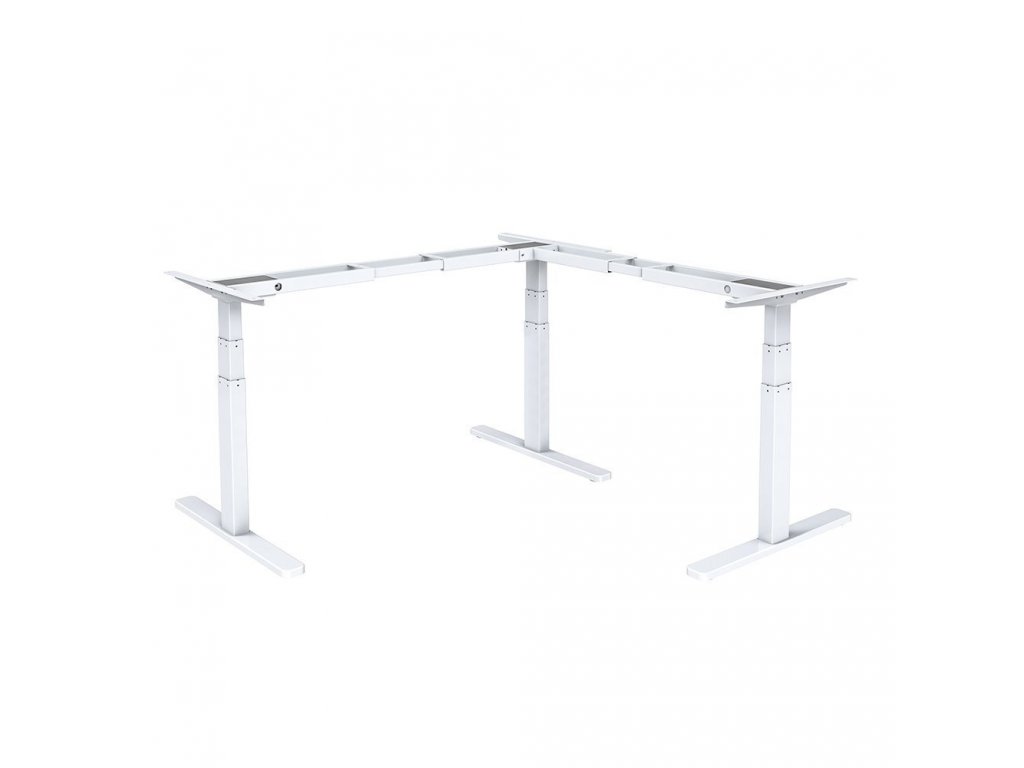 HED103-90 bílá Rohové výškově elektricky nastavitelný stůl
