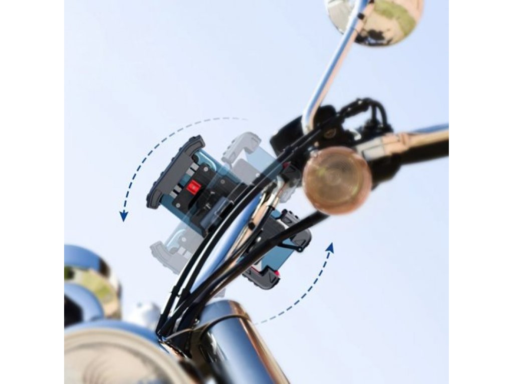 JR-ZS264 Univerzálny držiak telefónu na riadidlá bicykla, motocykel čierny