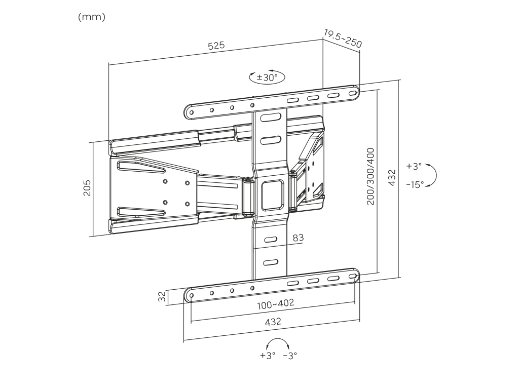 KM1307 Univerzální nástěnný držák Ultra Slim 37–75“ nosnost 50 kg 