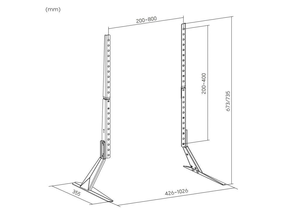 KM1309 Uniwersalne nóżki pod TV 23"-75" udźwig 40 kg