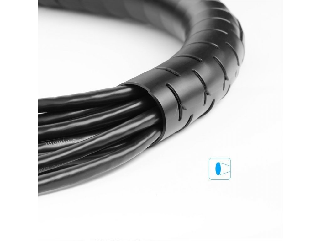 bandă de acoperire a cablului 5 m negru (30820)