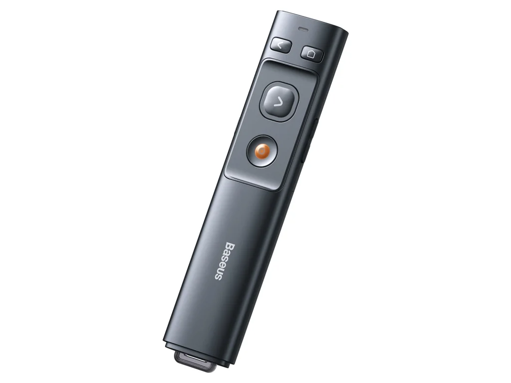 Laser prezentér Baseus Orange Dot s funkcí AI – šedý
