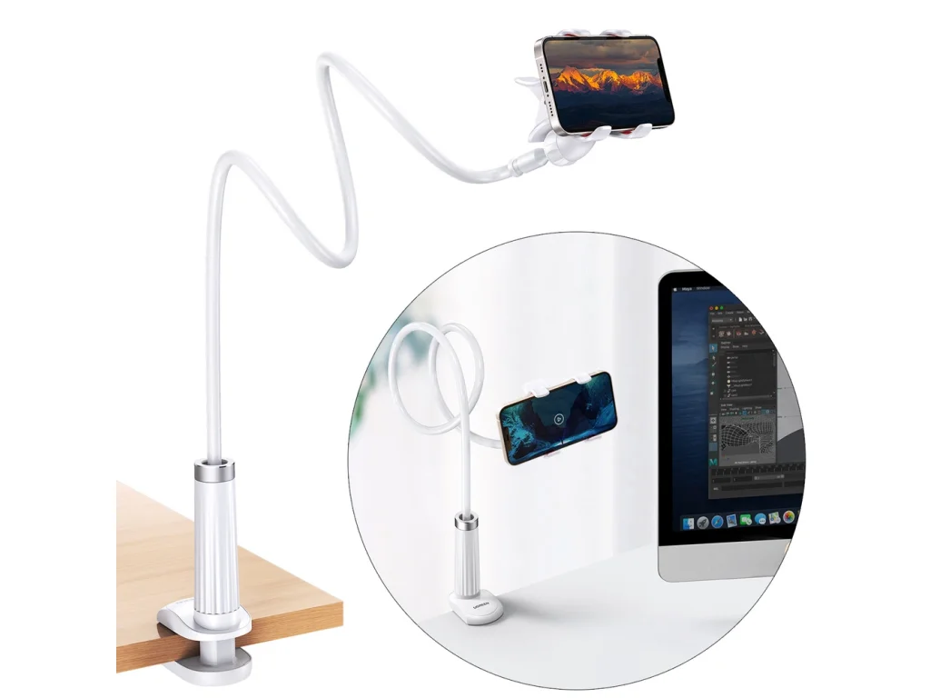 LP113 Držák telefonu/tabletu 3.7–10,6′′ s flexibilním ramenem bílý
