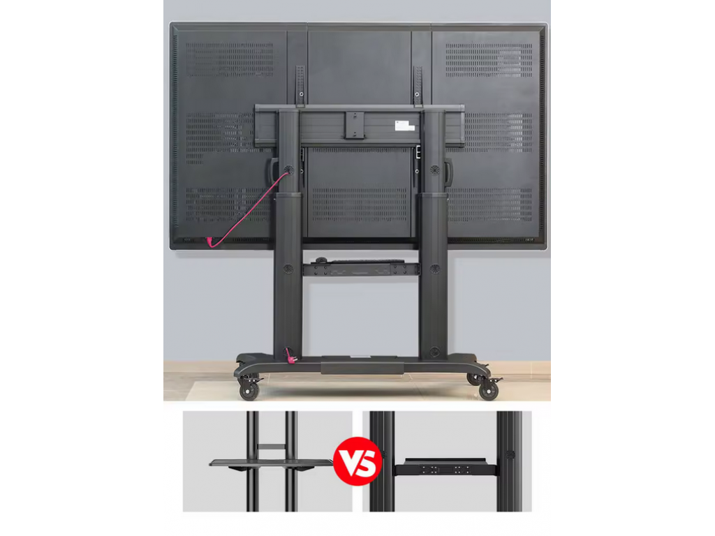 NB CF100 360° otočný stojan na TV s kolečky 60–100'' nosnost 90 kg