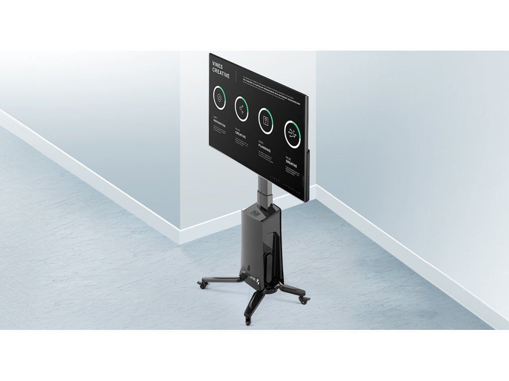 NB G85 Motorizovaný TV stojan 55–85'' nosnost 45,5 kg bílý