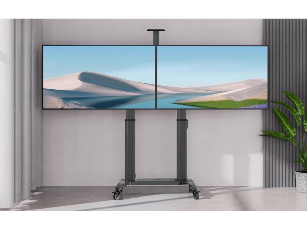 NB T75-2A 2 Suport TV cu roți 55-75" (x2) capacitate de încărcare 136,4 kg