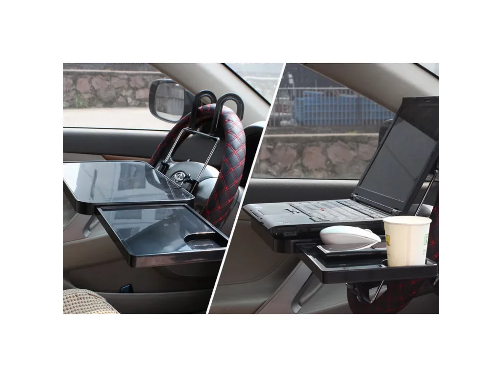 Podnos na volant a podnos na opěradlo sedadla 2v1 pro notebook jídlo a pití HM-1504B