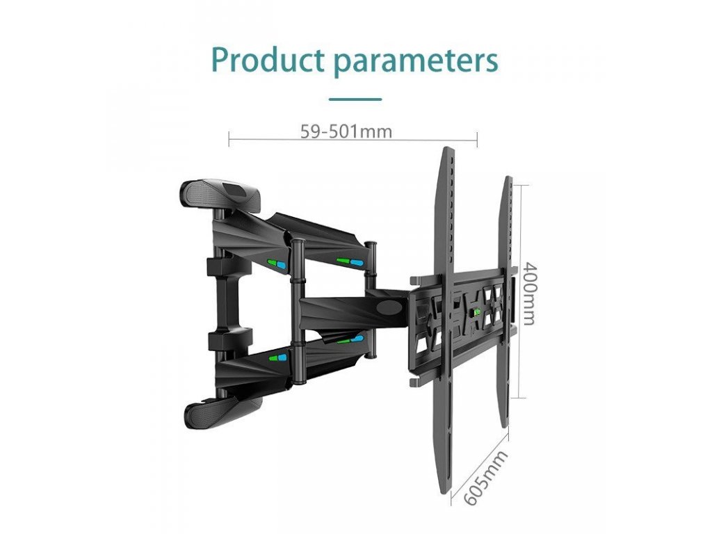 Suport universal articulat pentru televizor Q6 capacitate 45,5 kg