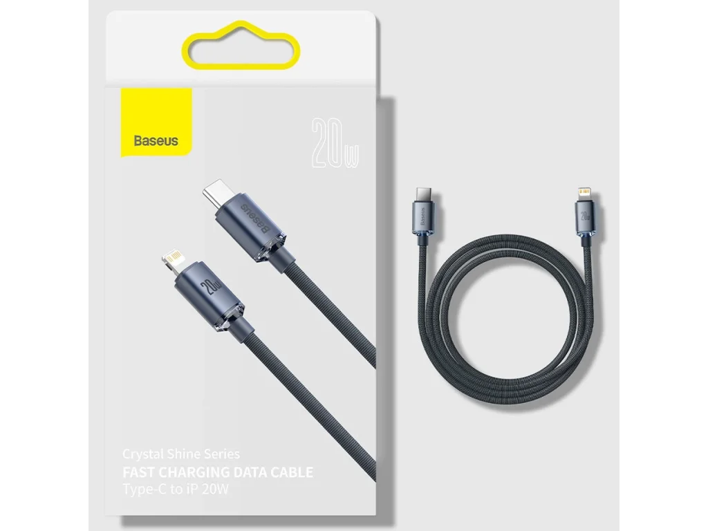 Rychlenabíjecí kabel Baseus Crystal Shine Series Lightning/USB-C 20 W 2 m