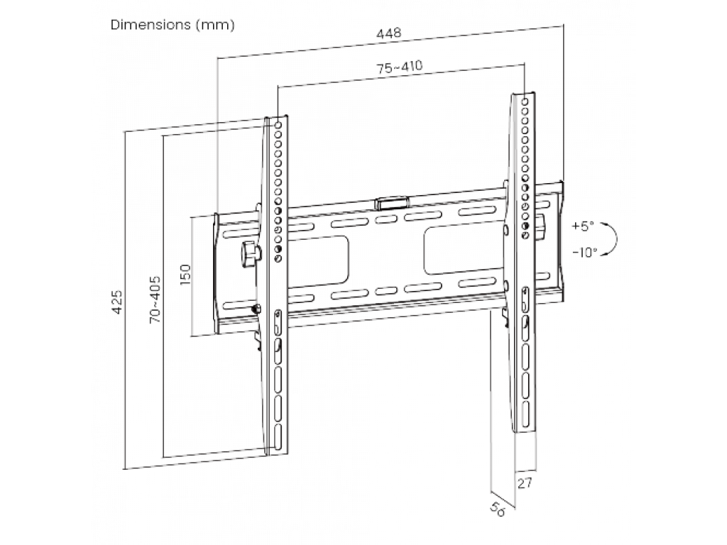 SB44 Suport de perete pliabil pentru TV 32-55" capacitate 50 kg