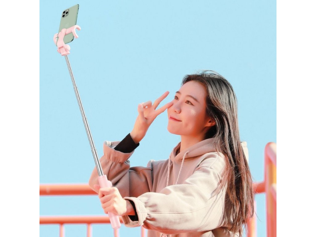 Teleskopowy kijek do selfie / statyw ze sterowaniem Bluetooth czarny (SUDYZP-E01)
