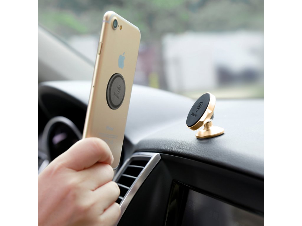 Univerzální magnetický držák telefonu do auta Baseus Small Ears Series na palubní desku černý (SUER-B01)