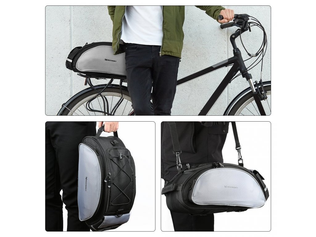 WBB1BK Cyklistická taška na nosič s páskem přes rameno 13L černá