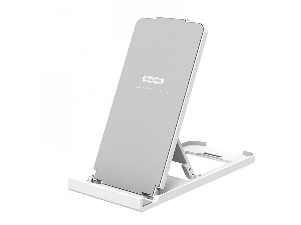 WK Design stolní skládaný podstavec na telefon tablet bílý (WA-S35 white&silver)