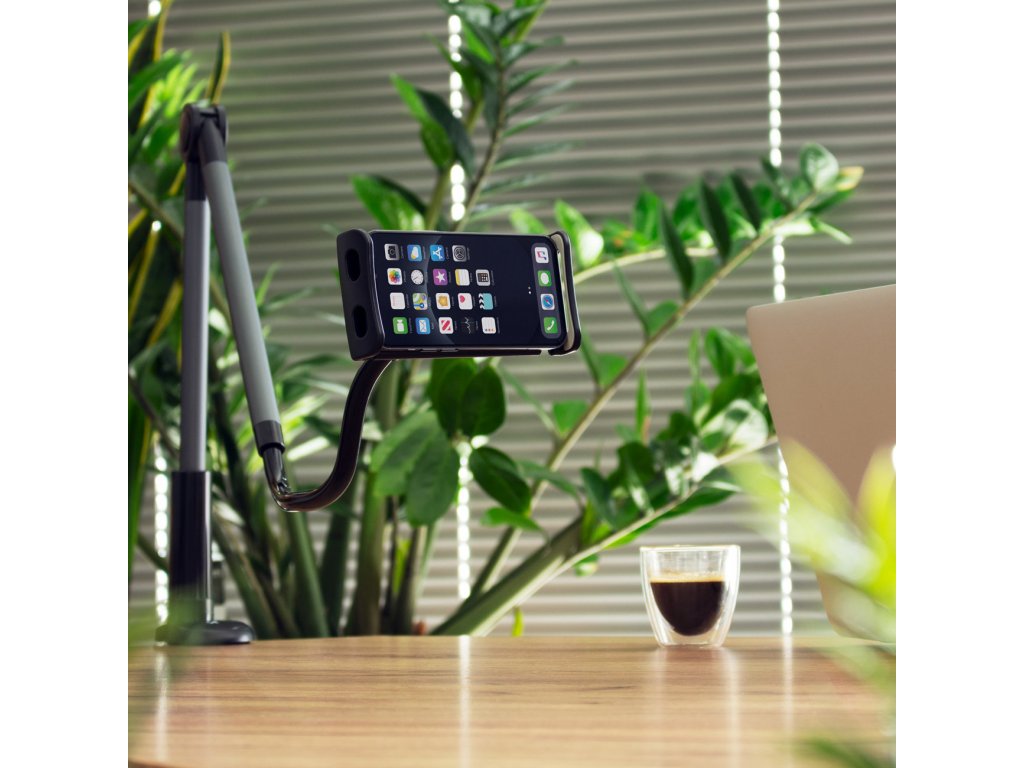 Wozinsky suport lung și flexibil pentru telefon și tabletă, negru (WTHBK5)