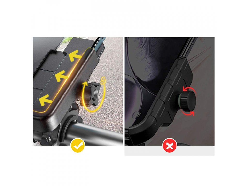 Wozinsky suport metalic de telefon pentru biciclete, scutere negru (WBHBK3)