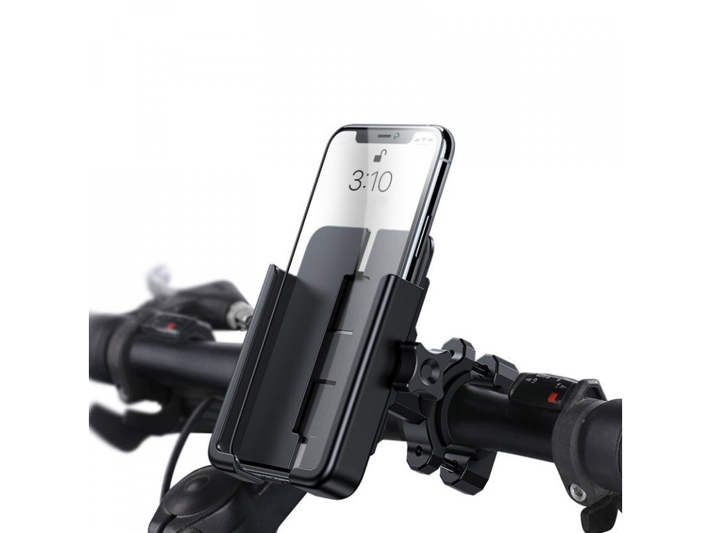 Wozinsky metalowy uchwyt na telefon do roweru, hulajnogi czarny (WBHBK3)