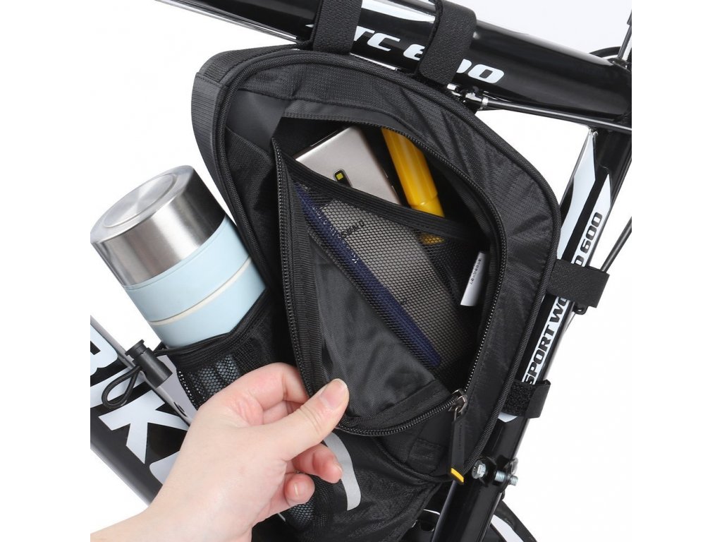 Wozinsky 1,5l sub geanta de bicicletă pentru cadru negru (WBB23BK)